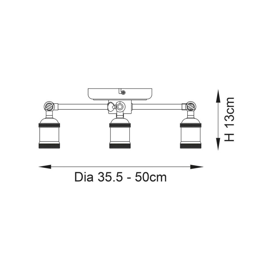 Endon 97243 - Spotlight HAL 3xE27/10W/230V mässing