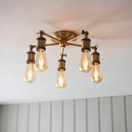 Endon 97244 - HAL spotlampa 5xE27/40W/230V mässing