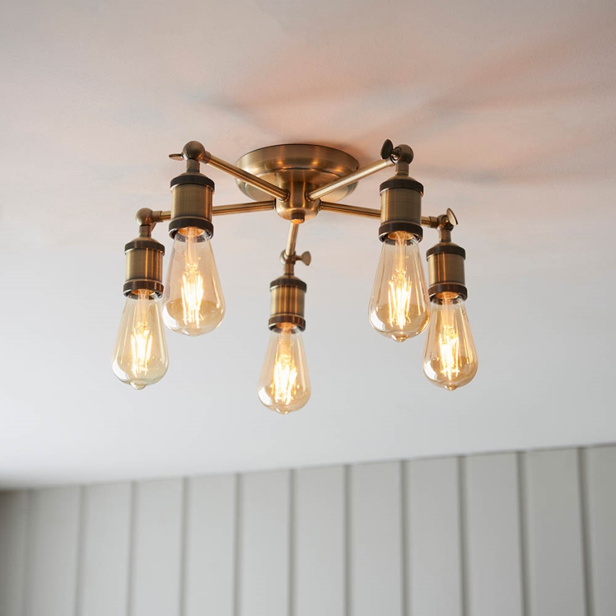 Endon 97244 - HAL spotlampa 5xE27/40W/230V mässing