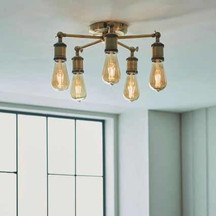 Endon 97244 - HAL spotlampa 5xE27/40W/230V mässing