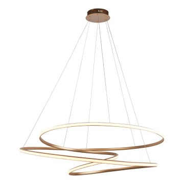Endon 97645 - Dimbar LED-pendel på vajer TWIRL LED/131W/230V 3000K, guldfinish