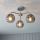 Endon 97971 - Ytmonterad taklampa DIMPLE 3xE14/25W/230V blank krom/rökgrå