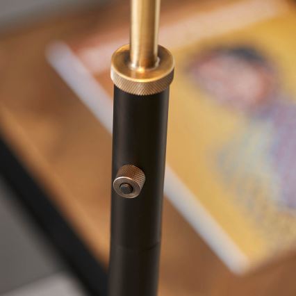 Endon 98748 - Golvlampa FRANKLIN 1xE27/10W/230V mässing/svart