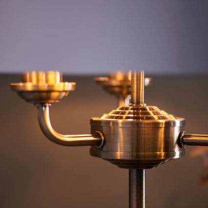 Endon 98932 - Bordslampa HIGHCLERE 3xE14/18W/230V vit/mässing Ø 32 cm