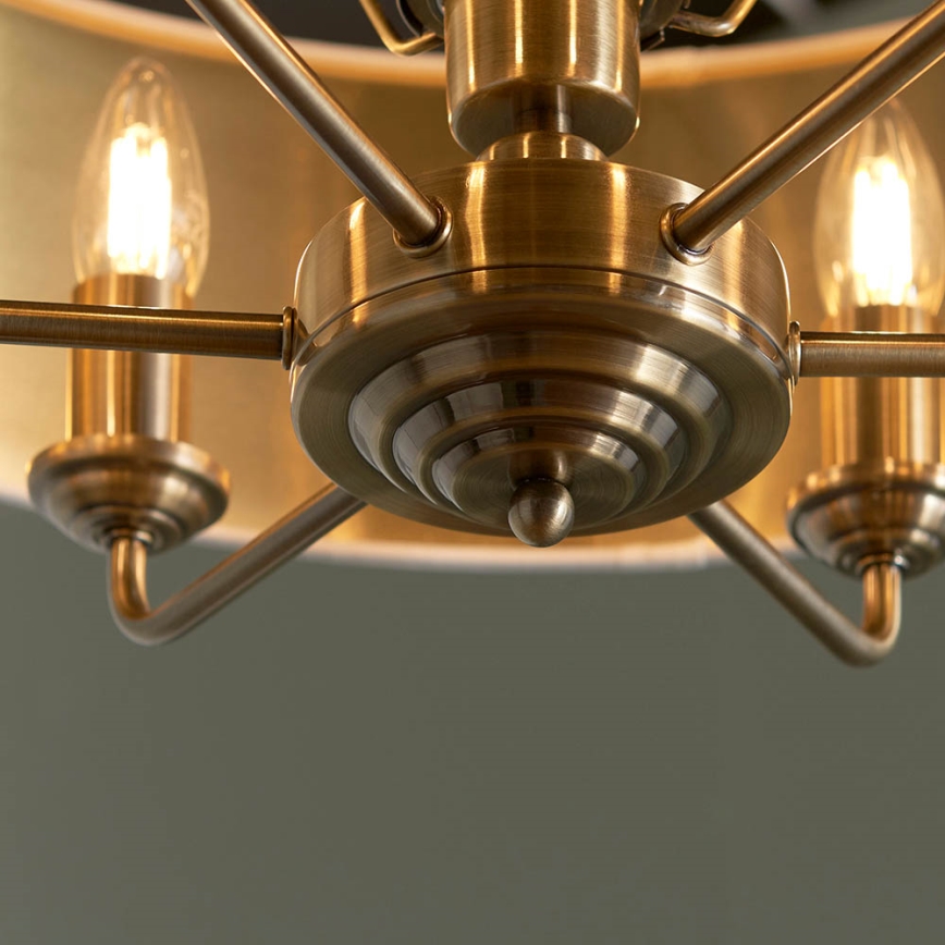 Endon 98933 - Ljuskrona på kedja HIGHCLERE 6xE14/40W/230V vit/mässing diameter 55 cm