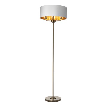 Endon 98935 - Golvlampa HIGHCLERE 3xE14/40W/230V vit/mässing diameter 47 cm