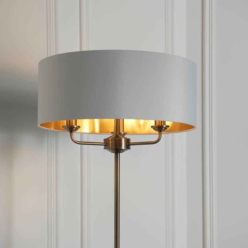Endon 98935 - Golvlampa HIGHCLERE 3xE14/40W/230V vit/mässing diameter 47 cm