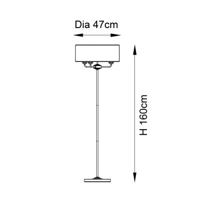 Endon 98935 - Golvlampa HIGHCLERE 3xE14/40W/230V vit/mässing diameter 47 cm