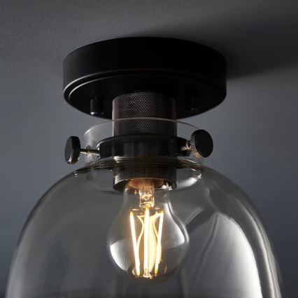 Endon 99106 - Taklampa URBAN 1xE27/10W/230V svart/genomskinlig