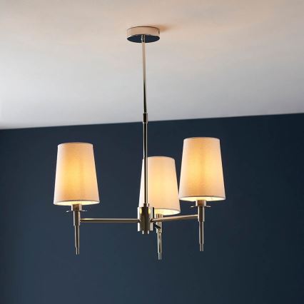 Endon 99455 - Taklampa med stång 3xE14/6W/230V blank krom/vit