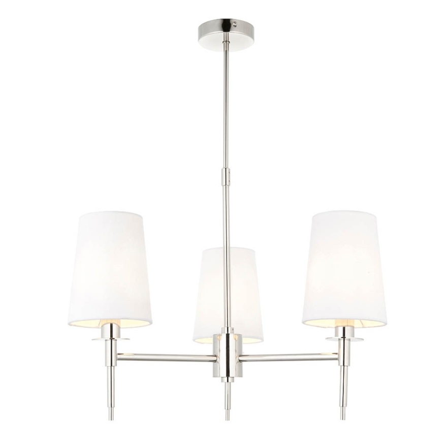 Endon 99455 - Taklampa med stång 3xE14/6W/230V blank krom/vit
