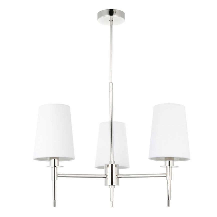 Endon 99455 - Taklampa med stång 3xE14/6W/230V blank krom/vit