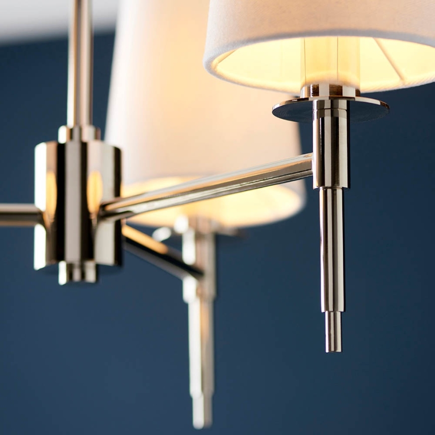 Endon 99455 - Taklampa med stång 3xE14/6W/230V blank krom/vit