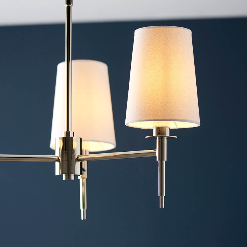 Endon 99455 - Taklampa med stång 3xE14/6W/230V blank krom/vit