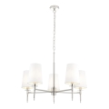 Endon 99457 - Taklampa med kedja 5xE14/6W/230V blank krom/vit