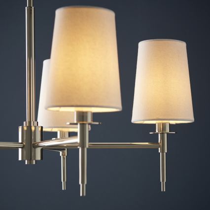 Endon 99457 - Taklampa med kedja 5xE14/6W/230V blank krom/vit