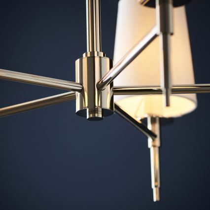Endon 99457 - Taklampa med kedja 5xE14/6W/230V blank krom/vit