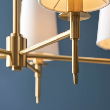 Endon 99458 - Ljuskrona på kedja 5xE14/6W/230V guld/vit
