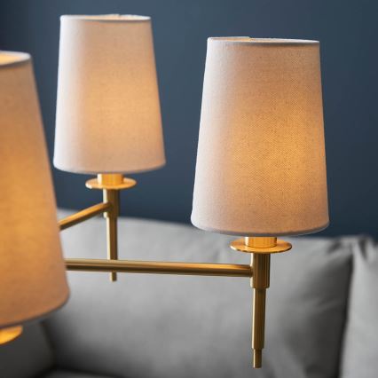 Endon 99458 - Ljuskrona på kedja 5xE14/6W/230V guld/vit