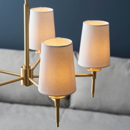 Endon 99458 - Ljuskrona på kedja 5xE14/6W/230V guld/vit
