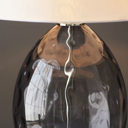 Endon 99581 - Dimmbar bordslampa ERIN 1xE27/10W/230V krämvit/matt krom/rökig svart
