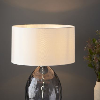 Endon 99581 - Dimmbar bordslampa ERIN 1xE27/10W/230V krämvit/matt krom/rökig svart
