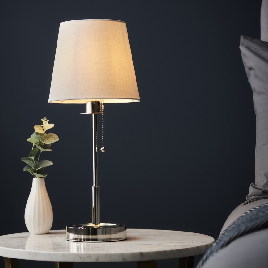 Endon 99596 - Bordslampa 1xE27/10W/230V vit/polerad krom