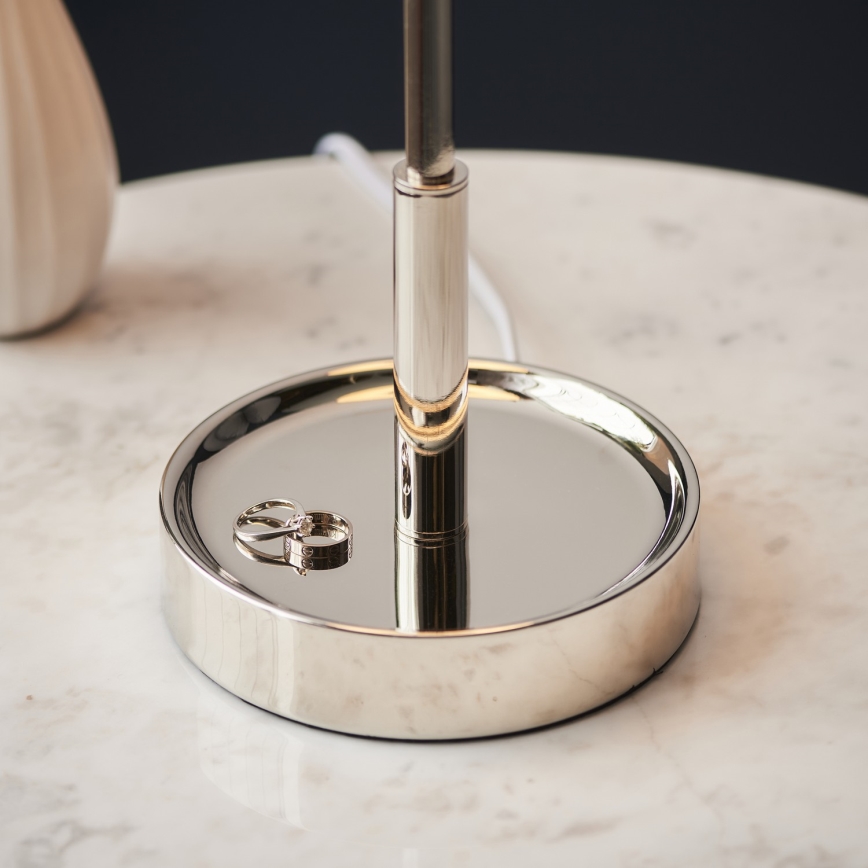 Endon 99596 - Bordslampa 1xE27/10W/230V vit/polerad krom