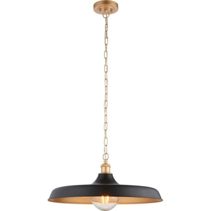 Endon 99998 - Ljuskrona med kedja SABIAN 1xE27/10W/230V svart/guld