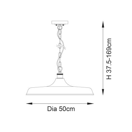 Endon 99998 - Ljuskrona med kedja SABIAN 1xE27/10W/230V svart/guld