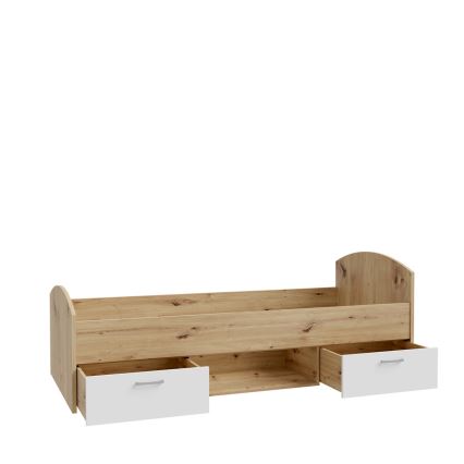 Enkel säng med förvaring URO 90x200 cm artisan-ek/vit