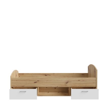 Enkel säng med förvaring URO 90x200 cm artisan-ek/vit