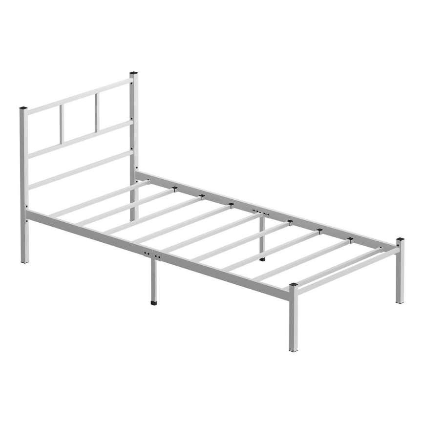Enkelsäng i metall ROVAN 90x200 cm, vit, maxbelastning 120 kg