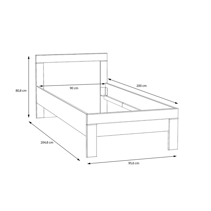 Enkelsäng SNOWIE 90x200 cm, vit