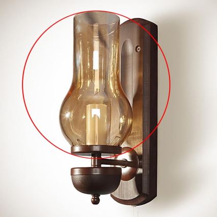 Ersättningsglas för vägglampa TAVERN/COTTAGE E14 210x110 mm brun