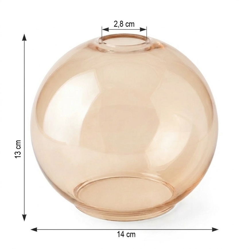 Ersättningsglas POBO Ø 14 cm, rökfärgad beige