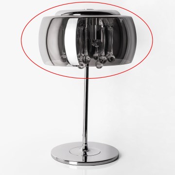 Ersättningsglas till bordslampa med G9-sockel, diameter 28 cm, rökgrå
