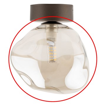 Ersättningsglas till takkrona och väggarmatur LAVA G9, rökig beige