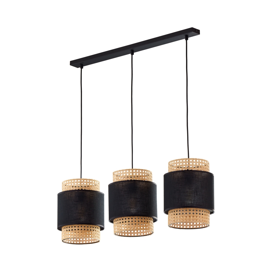 Ersättningslampskärm till bordslampa och taklampa BOHO E27 Ø 20 cm, rotting/svart