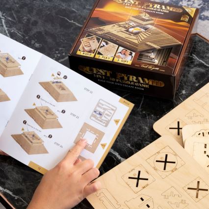 EscapeWelt - 3D Mekaniskt pussel i trä Pyramid