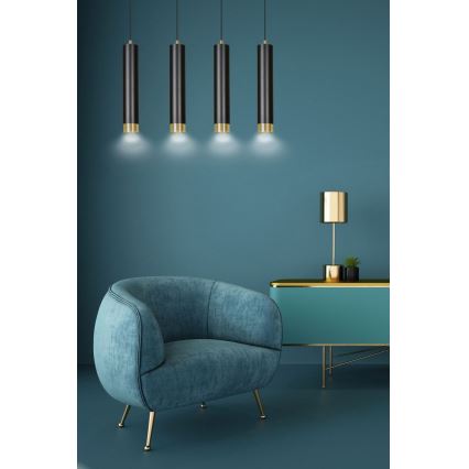 Euluna - Ljuskrona med textilsladd KUMO 4xGU10/30W/230V