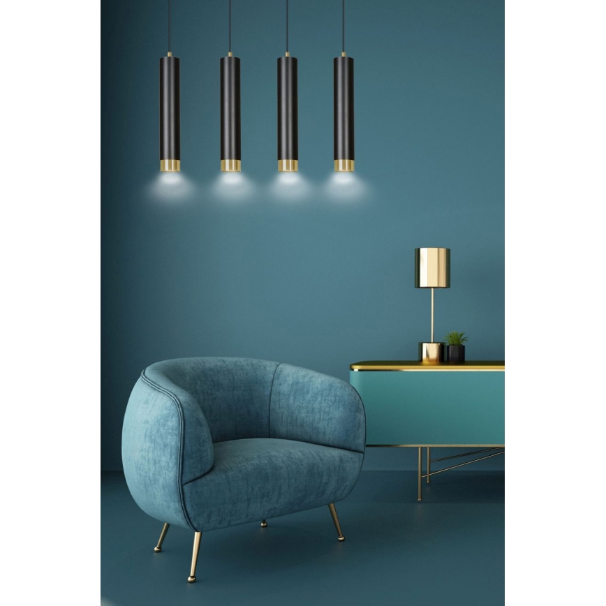 Euluna - Ljuskrona med textilsladd KUMO 4xGU10/30W/230V