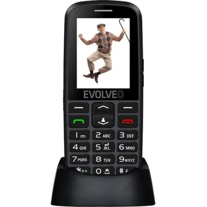 Evolveo - EasyPhone EG 4G mobiltelefon för äldre, svart