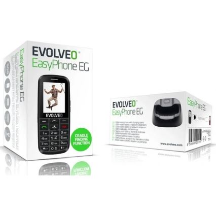 Evolveo - EasyPhone EG 4G mobiltelefon för äldre, svart