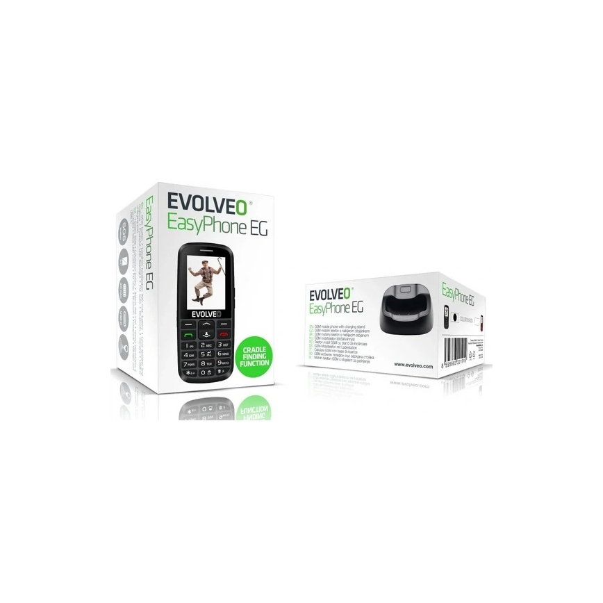 Evolveo - EasyPhone EG, 4G mobiltelefon för seniorer svart
