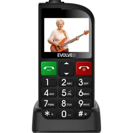 Evolveo - EasyPhone FL, mobiltelefon för seniorer, svart