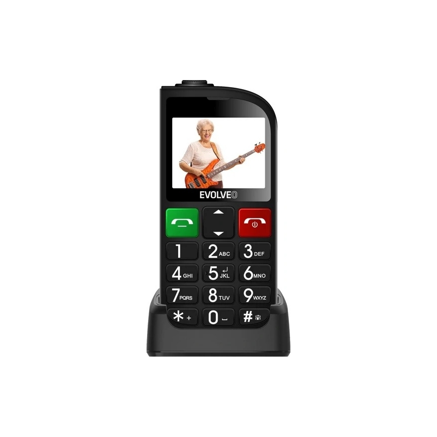 Evolveo - EasyPhone FL, mobiltelefon för seniorer, svart