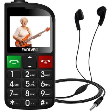 Evolveo - EasyPhone FL, mobiltelefon för seniorer, svart