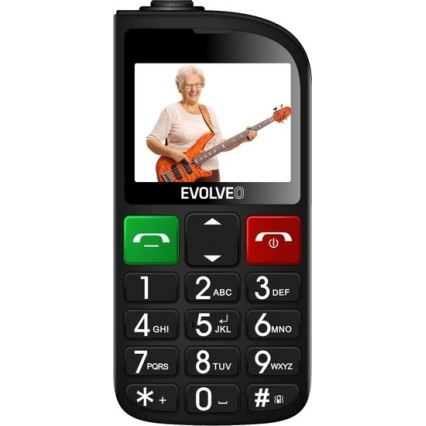 Evolveo - EasyPhone FL, mobiltelefon för seniorer, svart