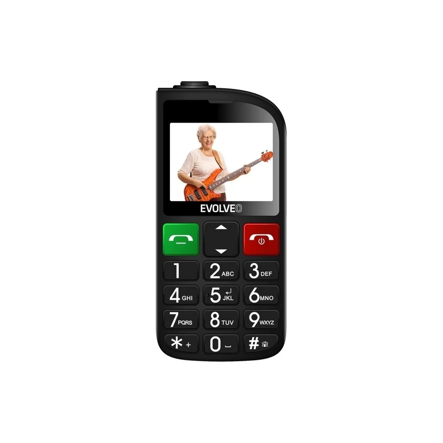 Evolveo - EasyPhone FL, mobiltelefon för seniorer, svart